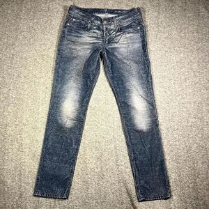 7 For All Mankind Josefina Skinny Boyfriend 27 Blue Corduroy Jeans Stretch Denim